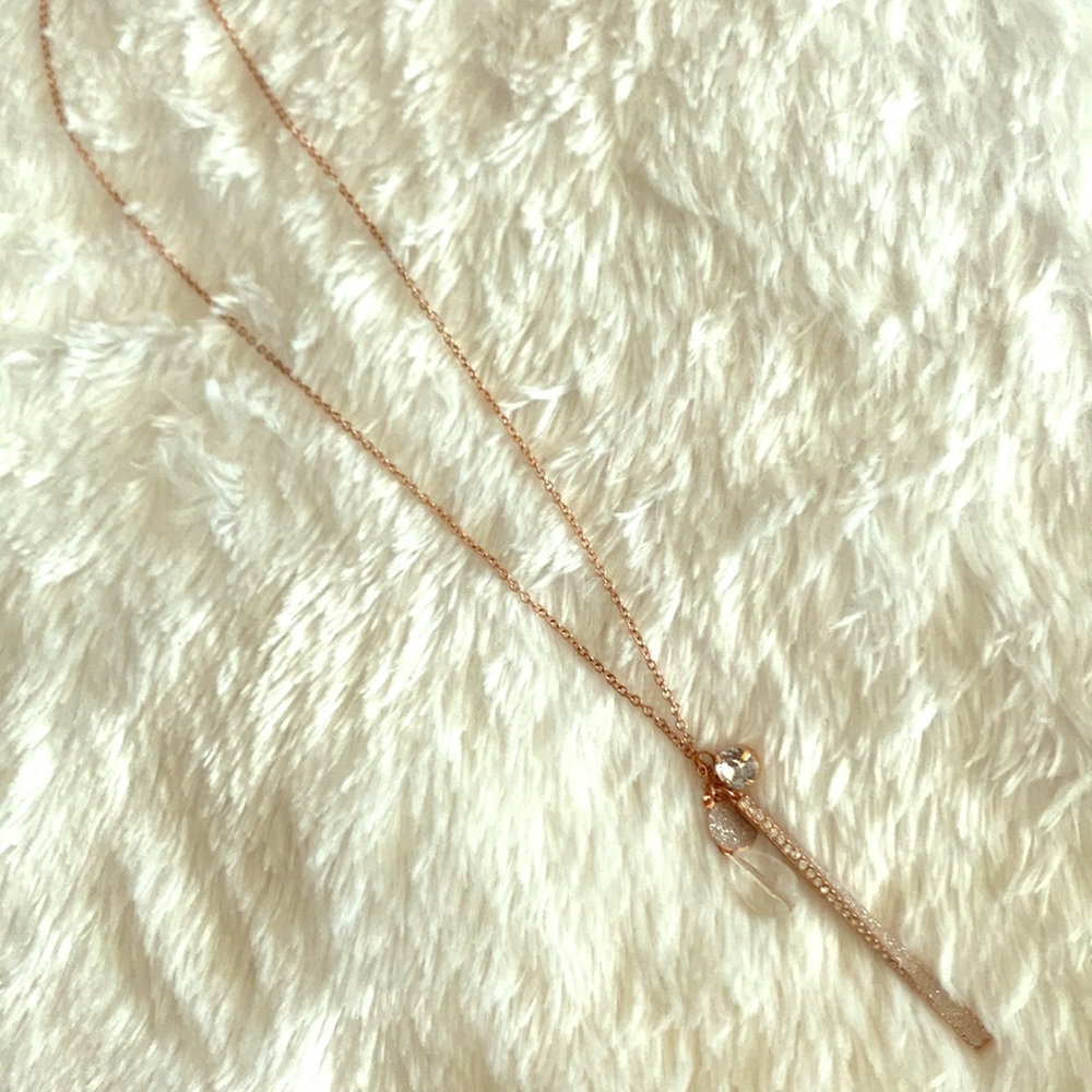 💙Rose gold necklace with charms